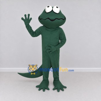 Custom Dark Green Frog-Like Fantasy Creature Mascot Costume Adult Full Body Suit for Theme Parties