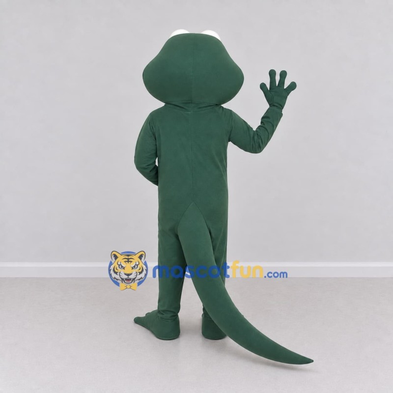 Custom Dark Green Frog-Like Fantasy Creature Mascot Costume Adult Full Body Suit for Theme Parties