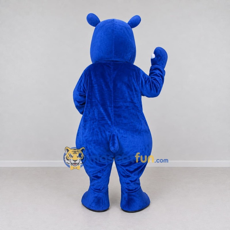 Custom Blue and Black Hippo Character Mascot Costume Adult Full Body Suit for School Events Custom Blue and Black Hippo Character Mascot Costume Adult Full Body Suit for School Events