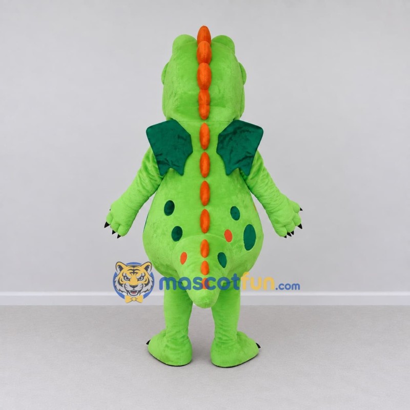Custom Green and Orange Winged Dragon Character Mascot Costume Adult Full Body Suit for Theme Parties Custom Green and Orange Winged Dragon Character Mascot Costume Adult Full Body Suit for Theme Parties