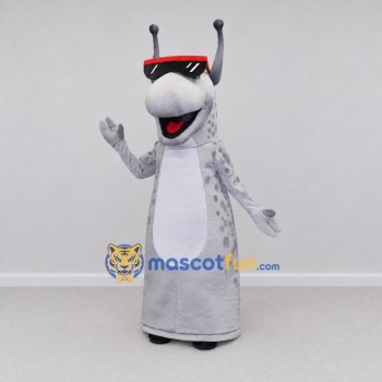 Custom Gray and White Slug Character with Sunglasses Mascot Costume Adult Full Body Suit for Garden Events Custom Gray and White Slug Character with Sunglasses Mascot Costume Adult Full Body Suit for Garden Events