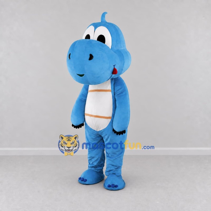 Custom Blue and White Dinosaur Character Mascot Costume Adult Full Body Suit for Dinosaur Events Custom Blue and White Dinosaur Character Mascot Costume Adult Full Body Suit for Dinosaur Events