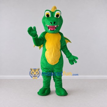 Custom Green and Yellow Winged Dragon Mascot Costume Adult Full Body Suit for Theme Parties Custom Green and Yellow Winged Dragon Mascot Costume Adult Full Body Suit for Theme Parties