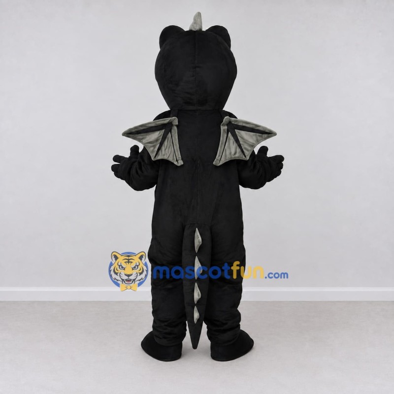Custom Black and Gray Winged Dragon Mascot Costume Adult Full Body Suit for Theme Parties Custom Black and Gray Winged Dragon Mascot Costume Adult Full Body Suit for Theme Parties