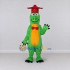 Custom Green and Red Dragon Character with a Hat Mascot Costume Adult Full Body Suit for Theme Parties Custom Green and Red Dragon Character with a Hat Mascot Costume Adult Full Body Suit for Theme Parties
