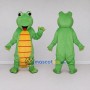 Custom Green and Yellow Frog-Like Fantasy Creature Mascot Costume Adult Full Body Suit for Theme Parties