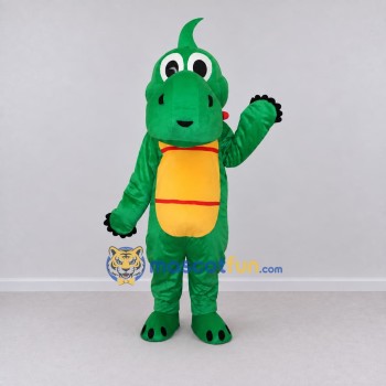 Custom Green and Yellow Dinosaur Character Mascot Costume Adult Full Body Suit for Dinosaur Events Custom Green and Yellow Dinosaur Character Mascot Costume Adult Full Body Suit for Dinosaur Events