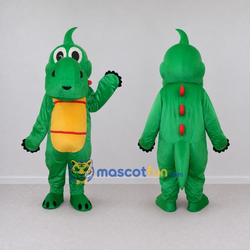 Custom Green and Yellow Dinosaur Character Mascot Costume Adult Full Body Suit for Dinosaur Events Custom Green and Yellow Dinosaur Character Mascot Costume Adult Full Body Suit for Dinosaur Events