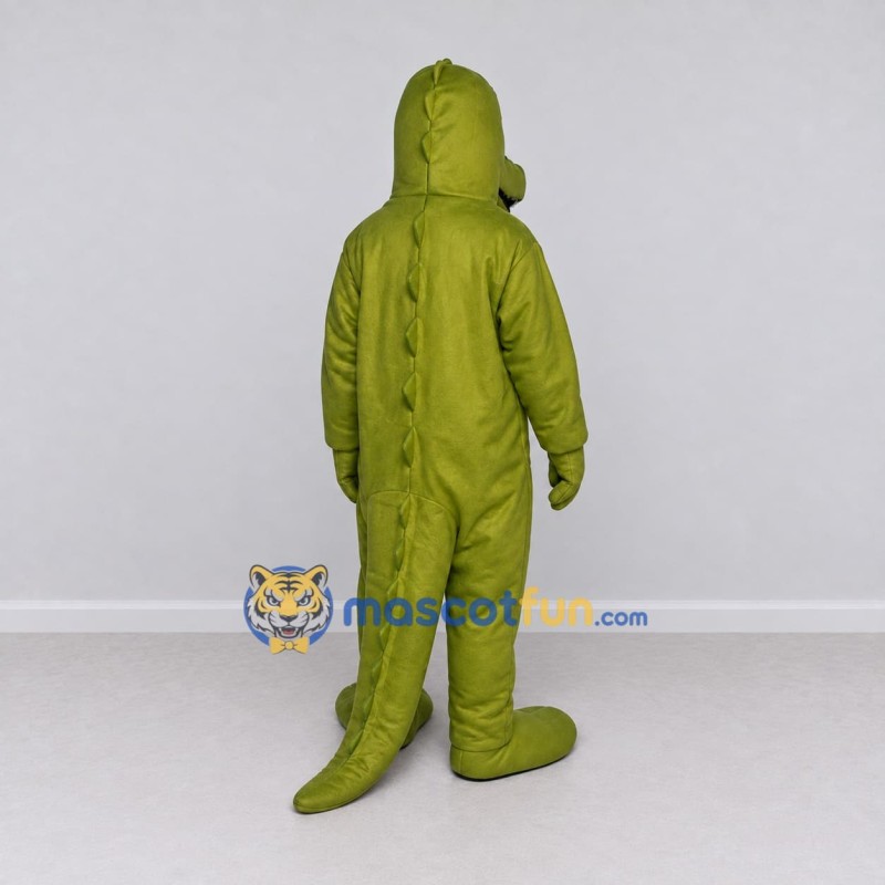 Custom Olive Green and Cream Crocodile Mascot Costume Adult Full Body Suit for Wildlife Events Custom Olive Green and Cream Crocodile Mascot Costume Adult Full Body Suit for Wildlife Events