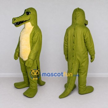 Custom Olive Green and Cream Crocodile Mascot Costume Adult Full Body Suit for Wildlife Events