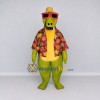 Custom Green and Red Crocodile in a Tropical Shirt Mascot Costume Adult Full Body Suit for Summer Events Custom Green and Red Crocodile in a Tropical Shirt Mascot Costume Adult Full Body Suit for Summer Events