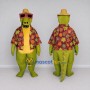 Custom Green and Red Crocodile in a Tropical Shirt Mascot Costume Adult Full Body Suit for Summer Events