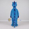 Custom Blue and Purple Dinosaur Character with a Bow Tie Mascot Costume Adult Full Body Suit for Dinosaur Events