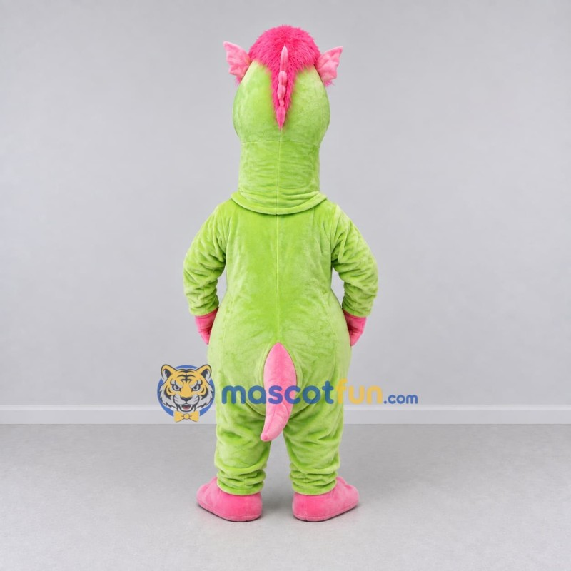 Custom Light Green and Pink Dragon Character Mascot Costume Adult Full Body Suit for Theme Parties Custom Light Green and Pink Dragon Character Mascot Costume Adult Full Body Suit for Theme Parties