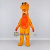 Custom Yellow and Orange Long-Neck Dinosaur with a Bow Tie Mascot Costume Adult Full Body Suit for Dinosaur Events Custom Yellow and Orange Long-Neck Dinosaur with a Bow Tie Mascot Costume Adult Full Body Suit for Dinosaur Events
