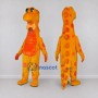 Custom Yellow and Orange Long-Neck Dinosaur with a Bow Tie Mascot Costume Adult Full Body Suit for Dinosaur Events