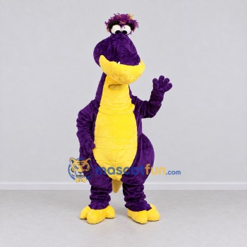 Custom Purple and Yellow Dinosaur Character Mascot Costume Adult Full Body Suit for Dinosaur Events Custom Purple and Yellow Dinosaur Character Mascot Costume Adult Full Body Suit for Dinosaur Events