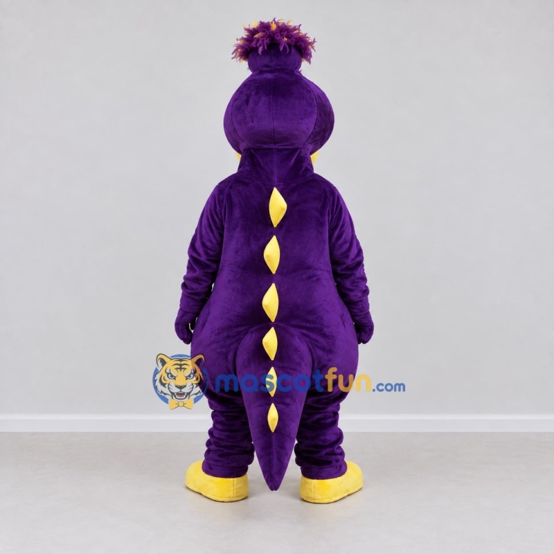 Custom Purple and Yellow Dinosaur Character Mascot Costume Adult Full Body Suit for Dinosaur Events