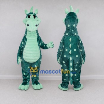 Custom Teal and Mint Green Dragon Character Mascot Costume Adult Full Body Suit for Theme Parties