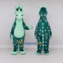 Custom Teal and Mint Green Dragon Character Mascot Costume Adult Full Body Suit for Theme Parties