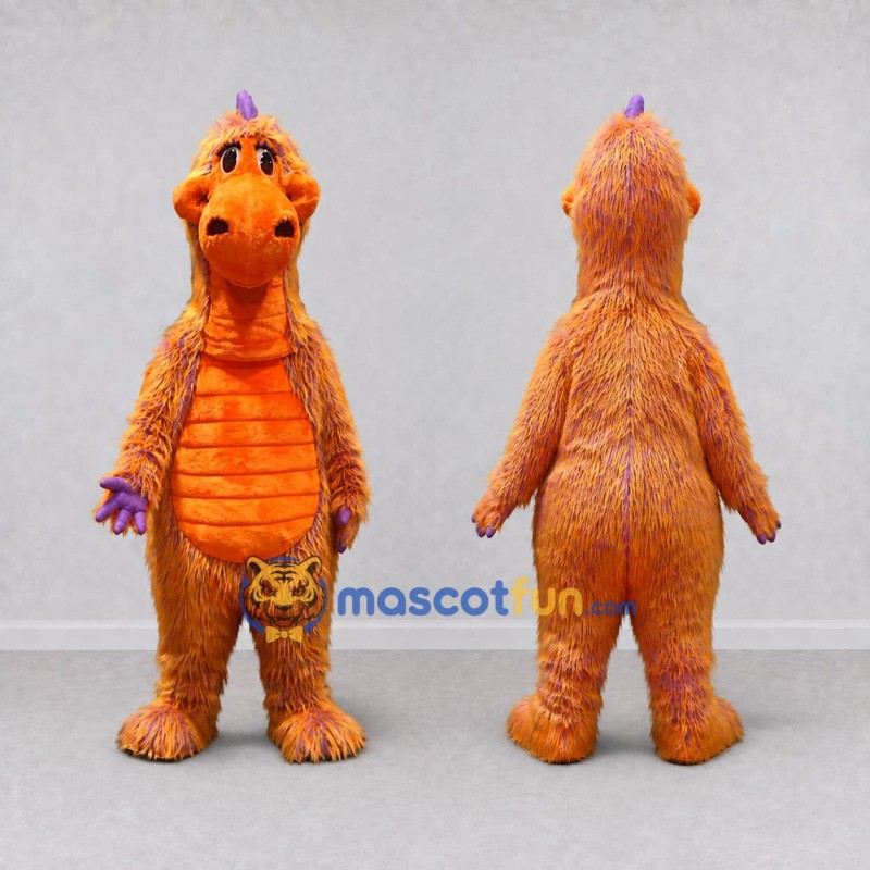 Custom Orange and Purple Dragon Character Mascot Costume Adult Full Body Suit for Theme Parties Custom Orange and Purple Dragon Character Mascot Costume Adult Full Body Suit for Theme Parties