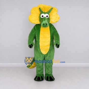 Custom Green and Yellow Frilled Dinosaur Character Mascot Costume Adult Full Body Suit for Dinosaur Events Custom Green and Yellow Frilled Dinosaur Character Mascot Costume Adult Full Body Suit for Dinosaur Events