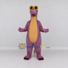 Custom Purple and Yellow Long-Neck Dinosaur with Sunglasses Mascot Costume Adult Full Body Suit for Summer Events Custom Purple and Yellow Long-Neck Dinosaur with Sunglasses Mascot Costume Adult Full Body Suit for Summer Events