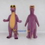Custom Purple and Yellow Long-Neck Dinosaur with Sunglasses Mascot Costume Adult Full Body Suit for Summer Events