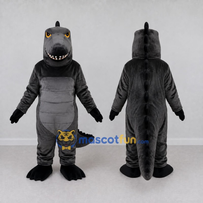 Custom Black and Gray Dinosaur Character Mascot Costume Adult Full Body Suit for Dinosaur Events Custom Black and Gray Dinosaur Character Mascot Costume Adult Full Body Suit for Dinosaur Events
