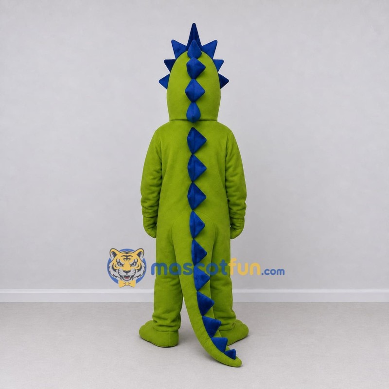 Custom Green and Blue Spiky Dragon Character Mascot Costume Adult Full Body Suit for Theme Parties Custom Green and Blue Spiky Dragon Character Mascot Costume Adult Full Body Suit for Theme Parties