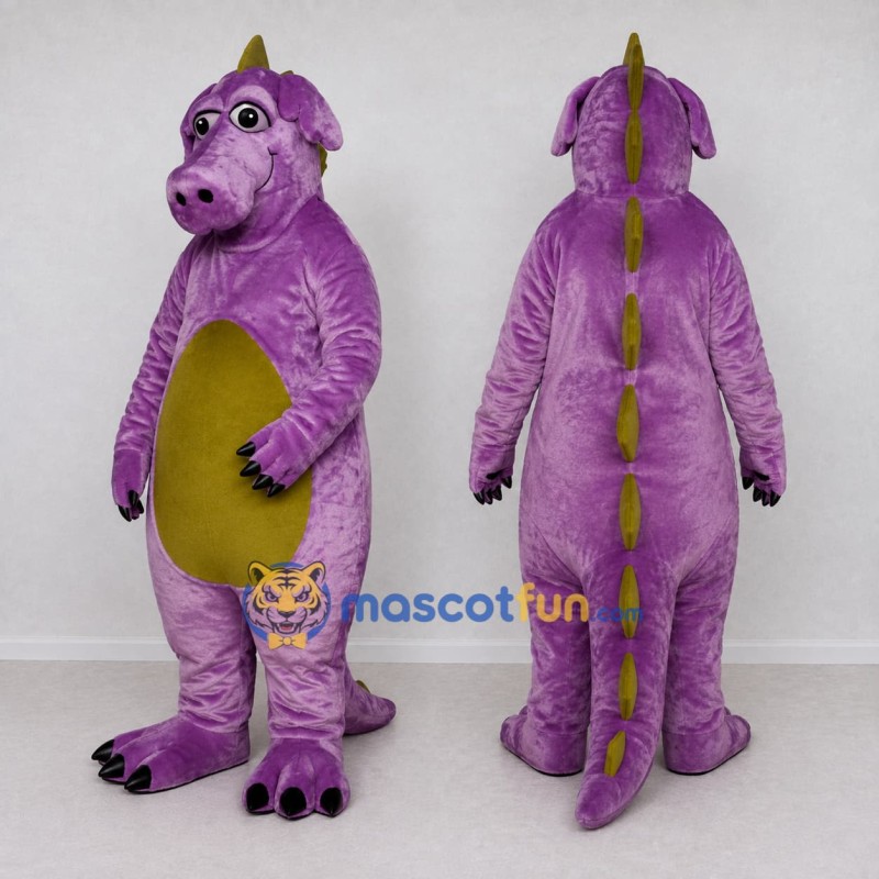 Custom Purple and Yellow Dragon Character Mascot Costume Adult Full Body Suit for Theme Parties Custom Purple and Yellow Dragon Character Mascot Costume Adult Full Body Suit for Theme Parties