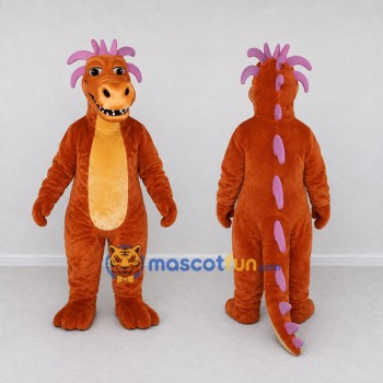 Custom Orange and Pink Dragon Character Mascot Costume Adult Full Body Suit for Theme Parties