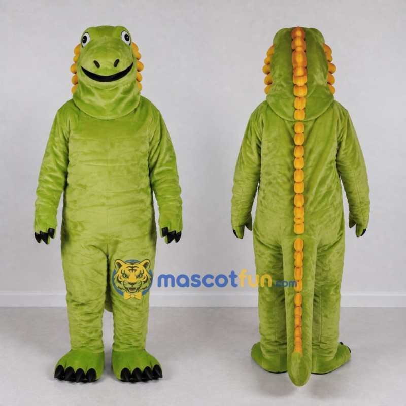 Custom Green and Yellow Dinosaur Character Mascot Costume Adult Full Body Suit for Dinosaur Events Custom Green and Yellow Dinosaur Character Mascot Costume Adult Full Body Suit for Dinosaur Events