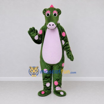 Custom Green and Pink Dragon Character Mascot Costume Adult Full Body Suit for Theme Parties
