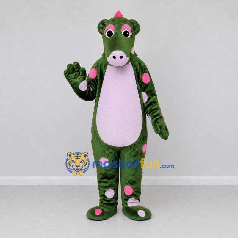 Custom Green and Pink Dragon Character Mascot Costume Adult Full Body Suit for Theme Parties Custom Green and Pink Dragon Character Mascot Costume Adult Full Body Suit for Theme Parties