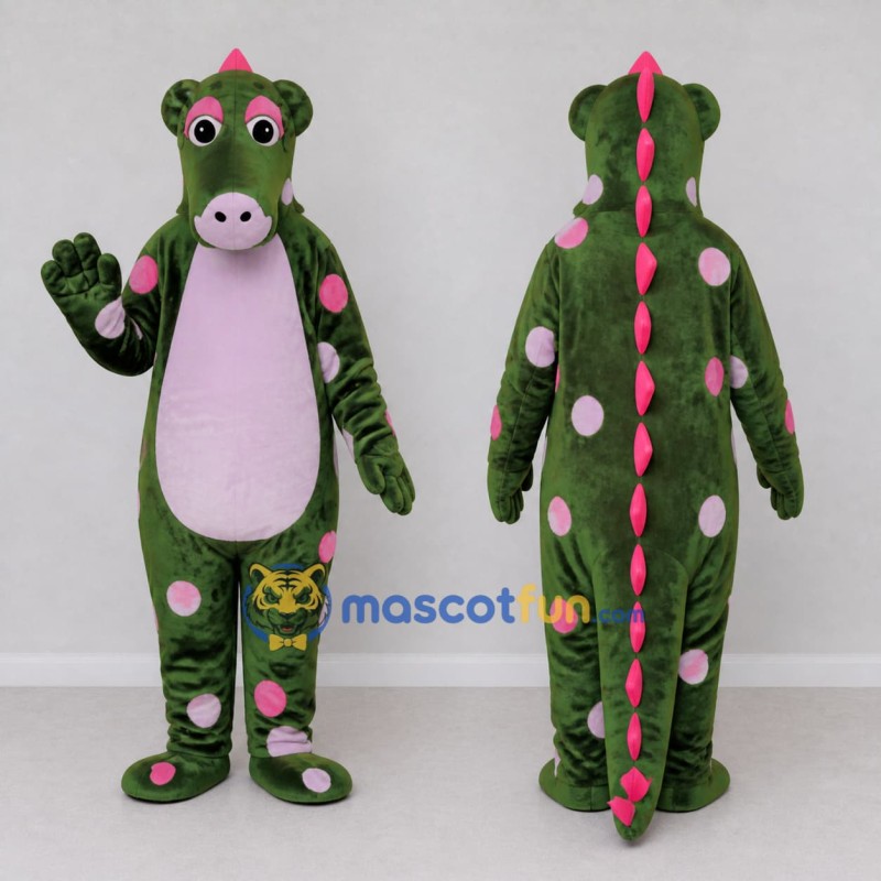 Custom Green and Pink Dragon Character Mascot Costume Adult Full Body Suit for Theme Parties Custom Green and Pink Dragon Character Mascot Costume Adult Full Body Suit for Theme Parties