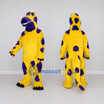 Custom Yellow and Purple Dinosaur Character Mascot Costume Adult Full Body Suit for Dinosaur Events