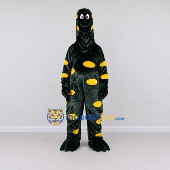 Custom Black and Yellow Spotted Lizard Character Mascot Costume Adult Full Body Suit for Wildlife Events