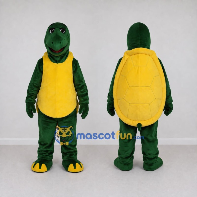 Custom Green and Yellow Turtle Mascot Costume Adult Full Body Suit for Wildlife Events