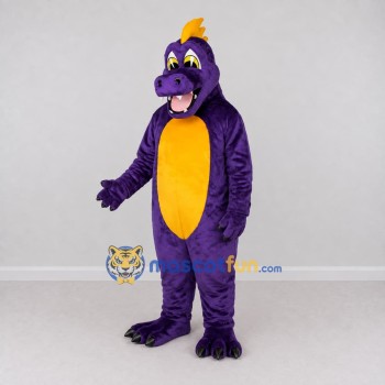 Custom Purple and Yellow Dragon Character Mascot Costume Adult Full Body Suit for Theme Parties Custom Purple and Yellow Dragon Character Mascot Costume Adult Full Body Suit for Theme Parties