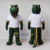 Custom Green and White Crocodile in Sportswear Mascot Costume Adult Full Body Suit for Sports Events Custom Green and White Crocodile in Sportswear Mascot Costume Adult Full Body Suit for Sports Events