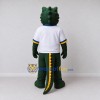 Custom Green and White Crocodile in Sportswear Mascot Costume Adult Full Body Suit for Sports Events Custom Green and White Crocodile in Sportswear Mascot Costume Adult Full Body Suit for Sports Events