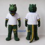 Custom Green and White Crocodile in Sportswear Mascot Costume Adult Full Body Suit for Sports Events