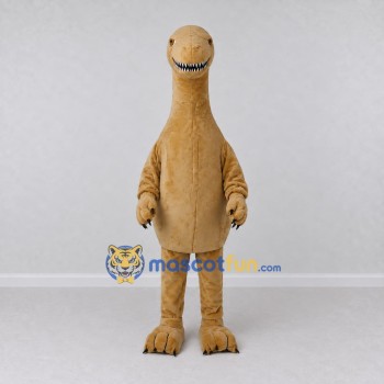 Custom Tan and Brown Dinosaur Character Mascot Costume Adult Full Body Suit for Dinosaur Events