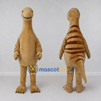 Custom Tan and Brown Dinosaur Character Mascot Costume Adult Full Body Suit for Dinosaur Events