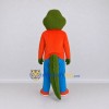 Custom Green and Orange Crocodile in Casual Clothes Mascot Costume Adult Full Body Suit for School Events Custom Green and Orange Crocodile in Casual Clothes Mascot Costume Adult Full Body Suit for School Events