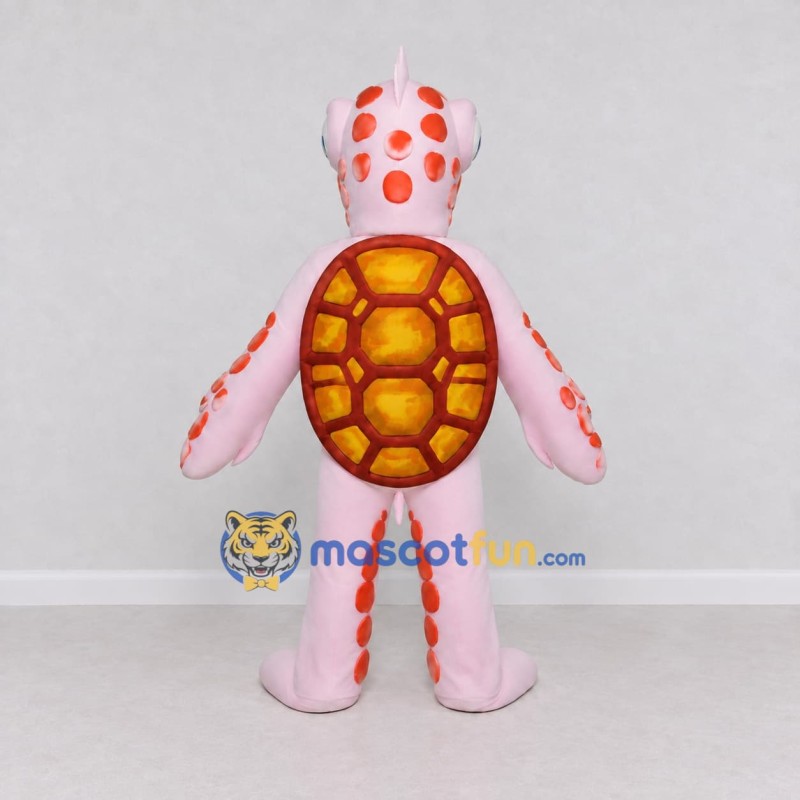 Custom Pink and Orange Sea Turtle Character Mascot Costume Adult Full Body Suit for Ocean Events Custom Pink and Orange Sea Turtle Character Mascot Costume Adult Full Body Suit for Ocean Events