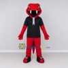 Custom Red and Black Snake in a Shirt Mascot Costume Adult Full Body Suit for Theme Parties Custom Red and Black Snake in a Shirt Mascot Costume Adult Full Body Suit for Theme Parties