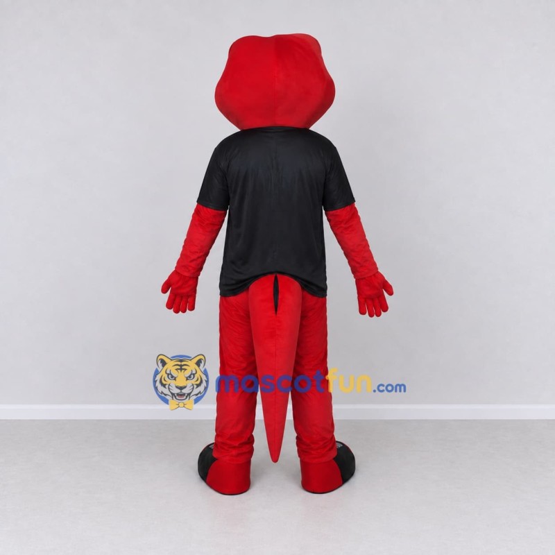 Custom Red and Black Snake in a Shirt Mascot Costume Adult Full Body Suit for Theme Parties Custom Red and Black Snake in a Shirt Mascot Costume Adult Full Body Suit for Theme Parties