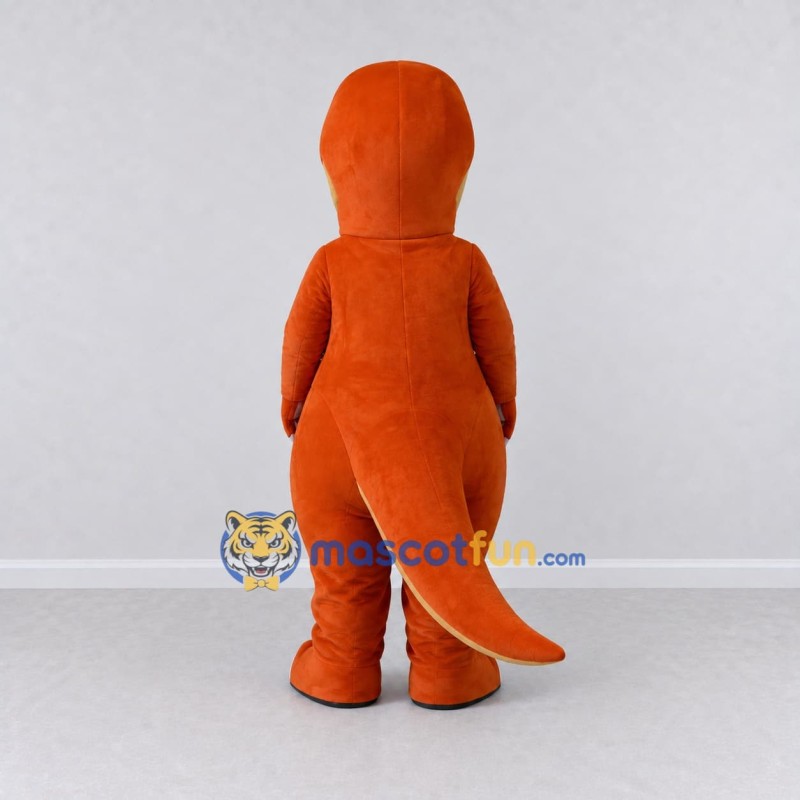 Custom Orange and Tan Tyrannosaurus Character Mascot Costume Adult Full Body Suit for Dinosaur Events Custom Orange and Tan Tyrannosaurus Character Mascot Costume Adult Full Body Suit for Dinosaur Events